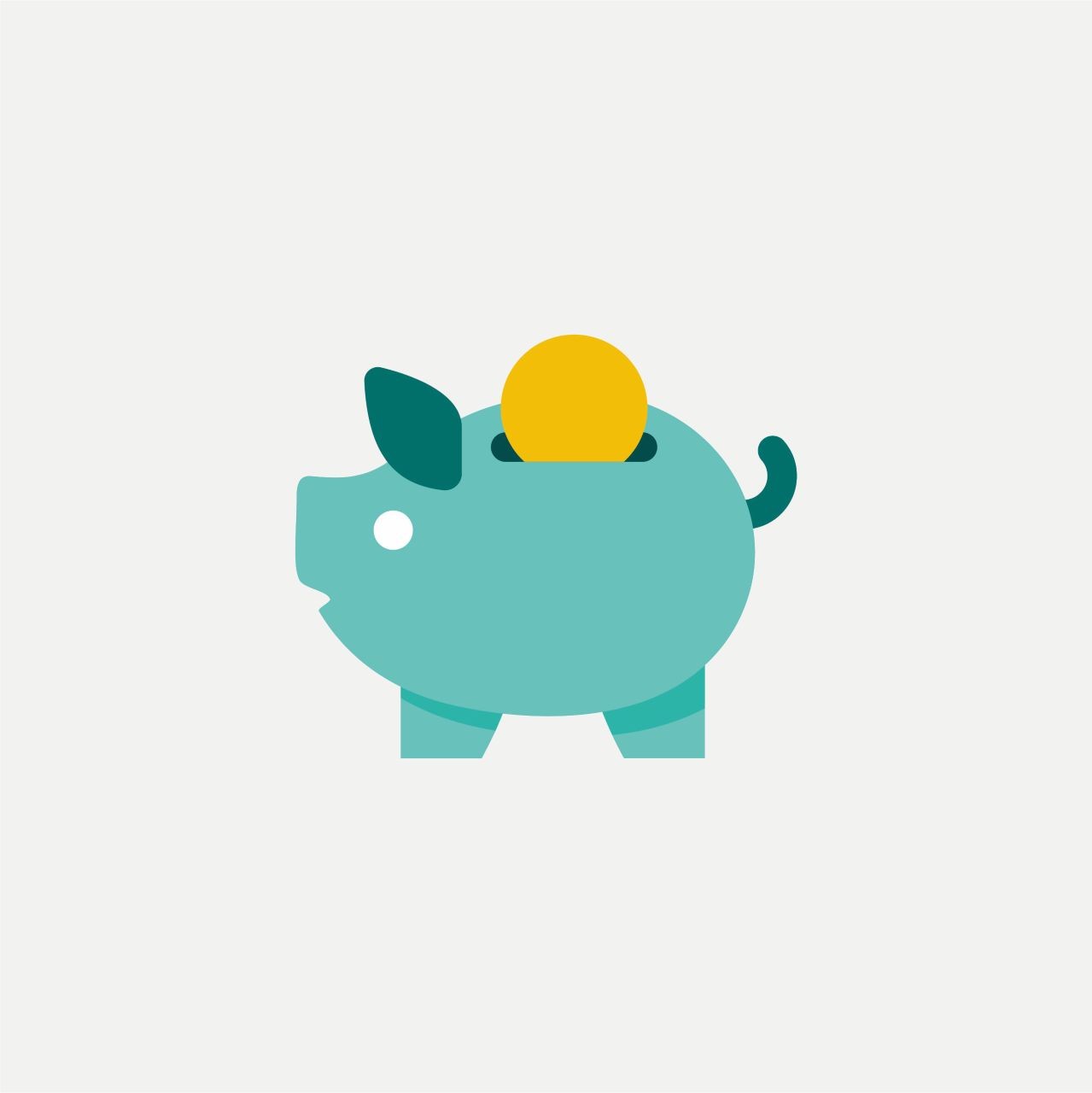 Illustratie van spaarvarken met geld