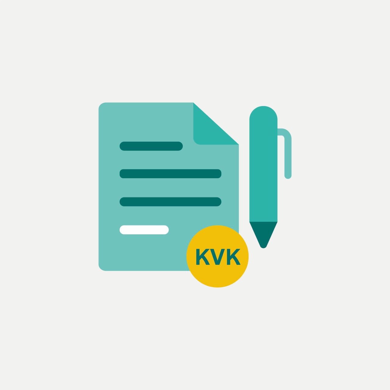 Illustratie van document van de KVK met een pen ernaast