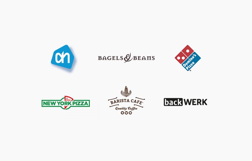 Klanten verzekeringen franchise: Albert Heijn, New York Pizza, Bagels & Beans, Barista Cafe, Domino's Pizza, Backwerk